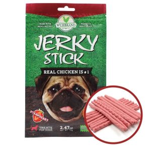 Bánh thưởng cho chó vị dâu WUJI Jerky Stick Strawberry Flavor 70g