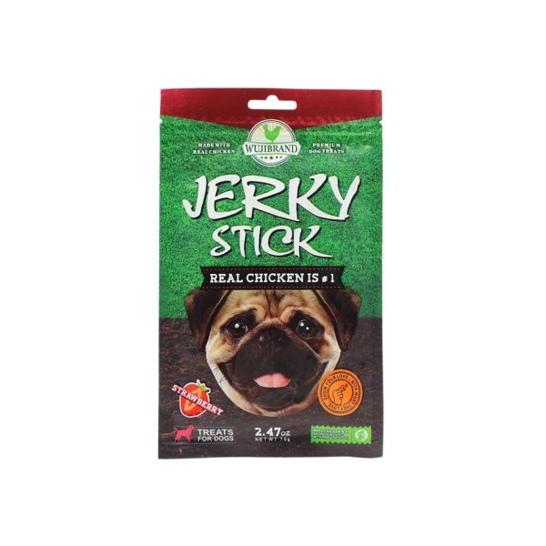 Bánh thưởng cho chó vị dâu WUJI Jerky Stick Strawberry Flavor 70g