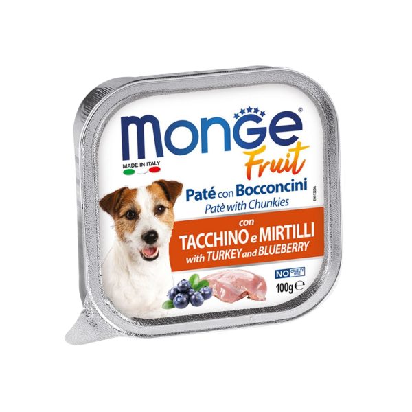 Pate chó Monge gà tây và việt quất 100g