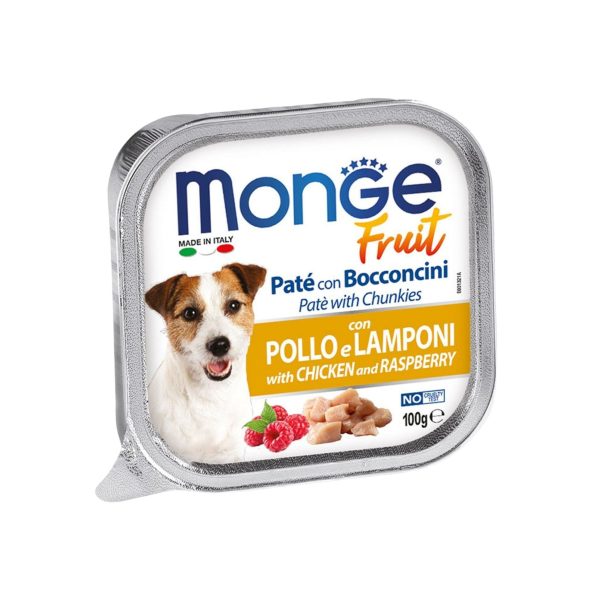 Pate chó Monge gà và mâm xôi 100g