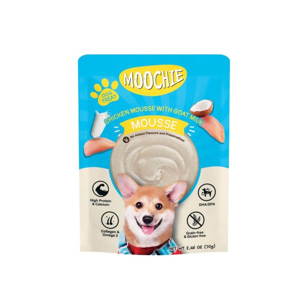 Pate chó Moochie Mousse gà và sữa dê 70g