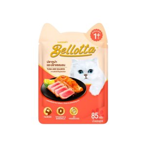 Pate mèo Bellotta vị cá ngừ dạng phủ topping tôm dạng gói 85g